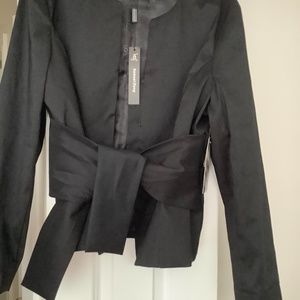Samuel Dong belted jacket. Dressy, looks like silk